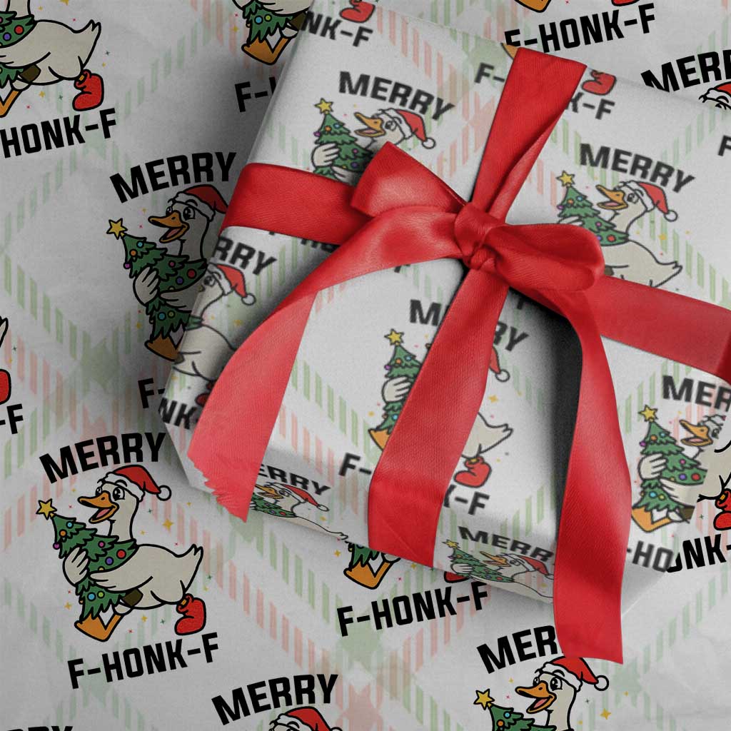 Merry F Caw F Goose Wrapping Paper Roll Funny Christmas Gift TS12 Christmas Plaid Print Your Wear