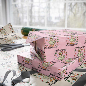 Merry F Caw F Goose Wrapping Paper Roll Funny Rebellious Christmas Gift TS12 Light Pink Print Your Wear