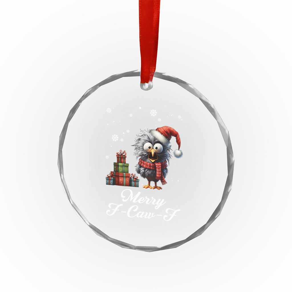 Merry F Caw F Raven Lover Crystal Glass Ornament Funny Christmas Gift TS12 Print Your Wear