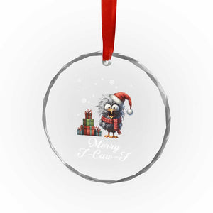 Merry F Caw F Raven Lover Crystal Glass Ornament Funny Christmas Gift TS12 Print Your Wear