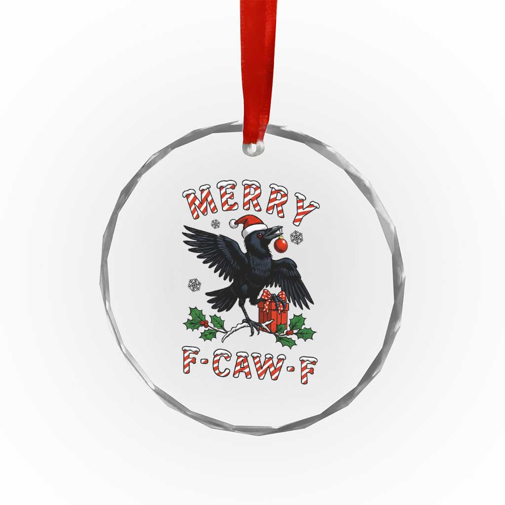 Merry F Caw F Raven Lover Crystal Glass Ornament Funny Holidays Gift TS12 Print Your Wear