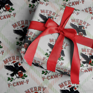 Merry F Caw F Raven Lover Wrapping Paper Roll Funny Holidays Gift TS12 Christmas Plaid Print Your Wear