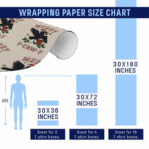 Merry F Caw F Raven Lover Wrapping Paper Roll Funny Holidays Gift TS12 Print Your Wear