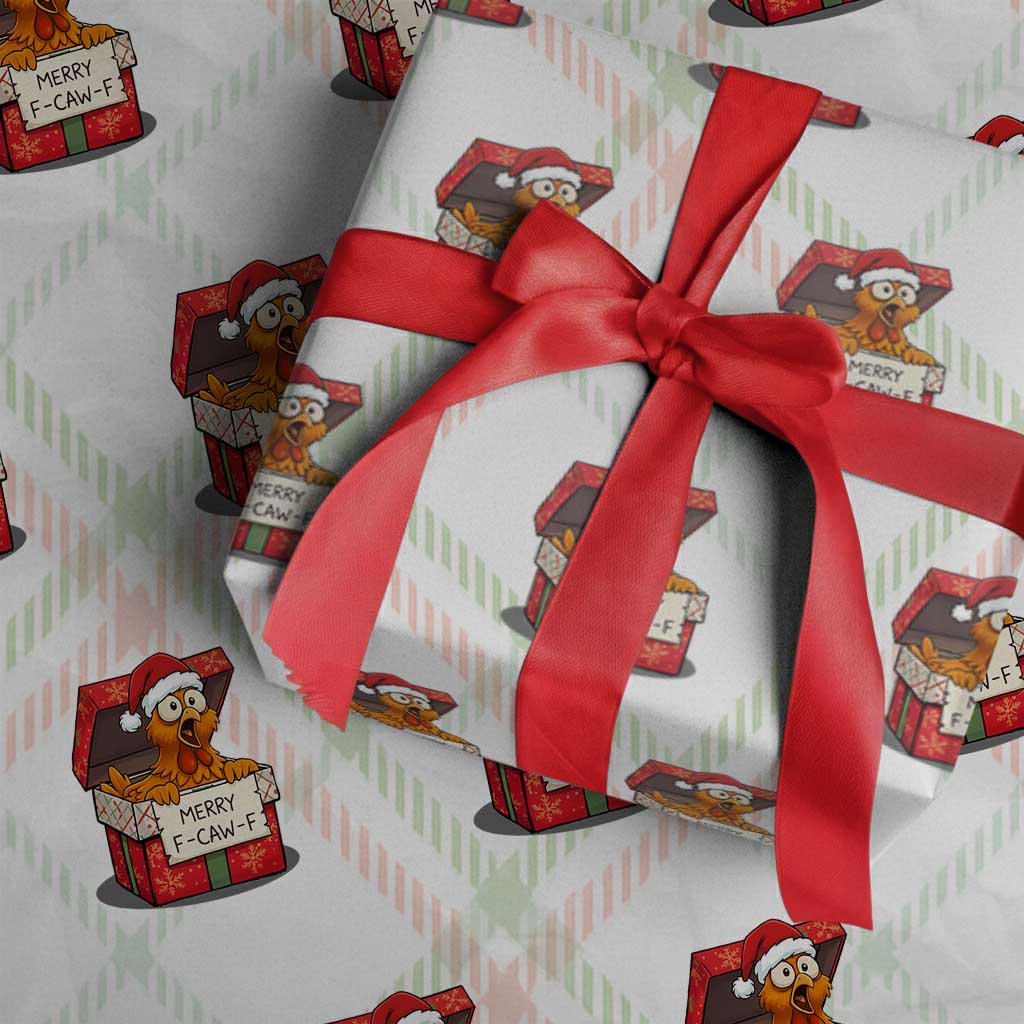 Merry F Caw F Santa Chicken Wrapping Paper Roll Funny Christmas Gift TS12 Christmas Plaid Print Your Wear