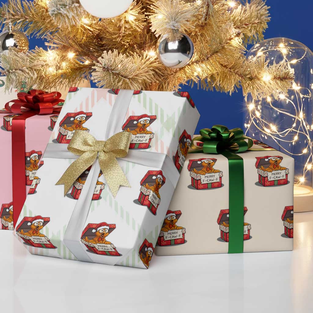 Merry F Caw F Santa Chicken Wrapping Paper Roll Funny Christmas Gift TS12 Print Your Wear