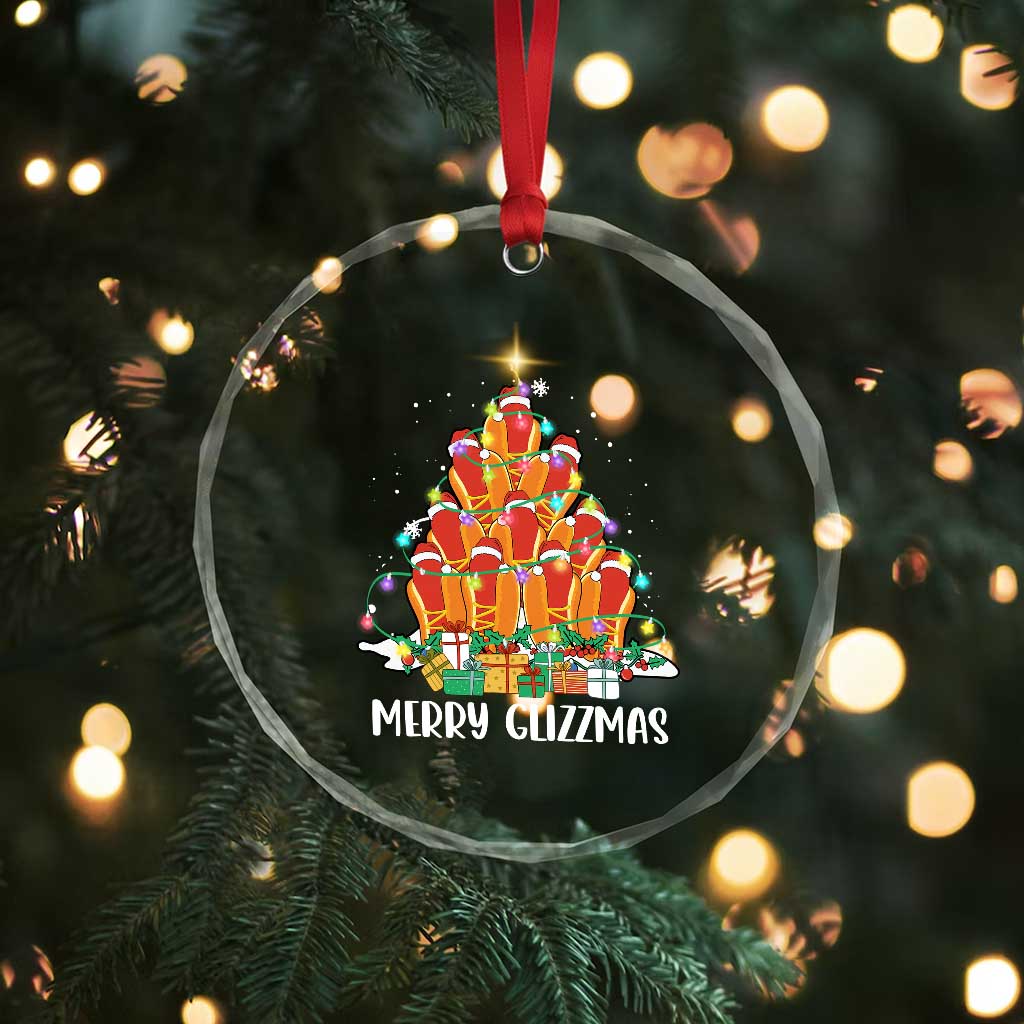 Merry Glizzmas Crystal Glass Ornament Funny Hotdog Christmas Tree TS02 Print Your Wear