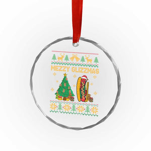 Merry Glizzmas Crystal Glass Ornament Funny Hotdog Xmas Tree Hot Ugly Christmas TS02 Print Your Wear