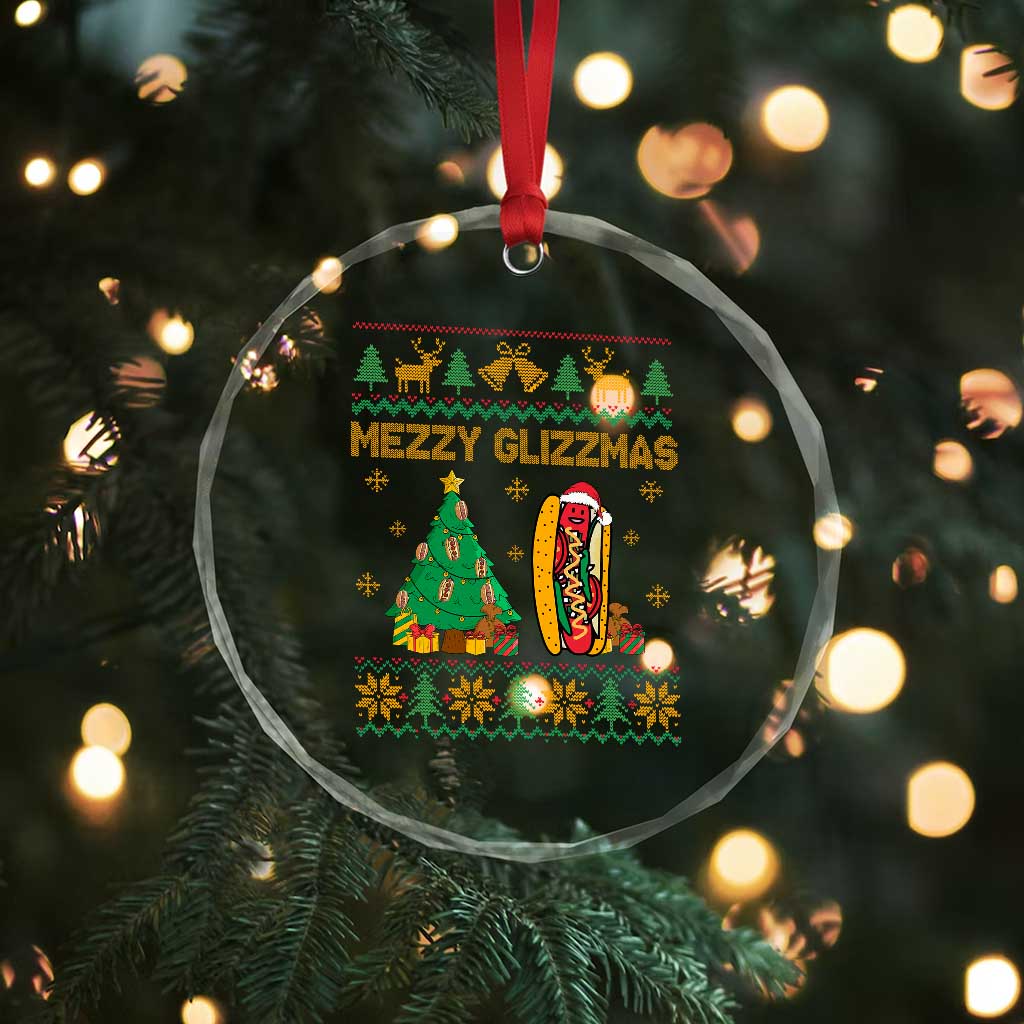 Merry Glizzmas Crystal Glass Ornament Funny Hotdog Xmas Tree Hot Ugly Christmas TS02 Print Your Wear