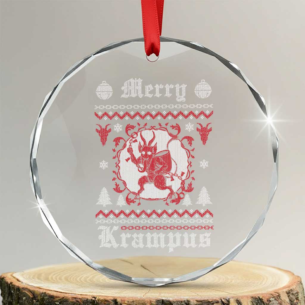 Merry Krampus Crystal Glass Ornament Demon Horor Xmas TS09 Transparent Glass 3'' Circle Print Your Wear