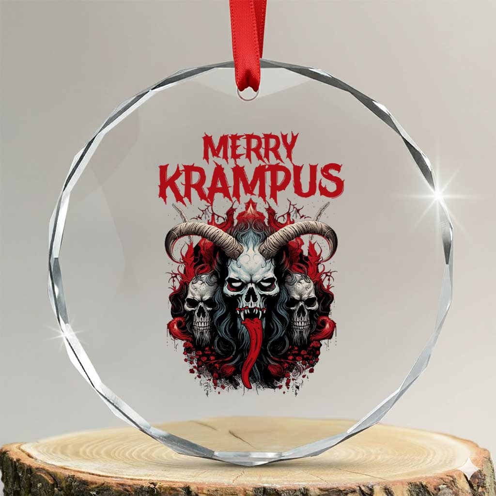 Merry Krampus Crystal Glass Ornament Horor Xmas Evil TS09 Transparent Glass 3'' Circle Print Your Wear