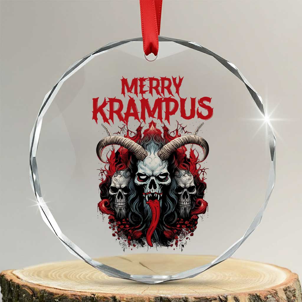 Merry Krampus Crystal Glass Ornament Horor Xmas Evil TS09 Transparent Glass 3'' Circle Print Your Wear