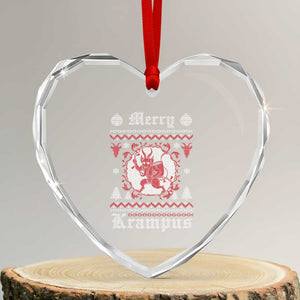Merry Krampus Heart Crystal Glass Ornament Demon Horor Xmas TS09 Transparent Glass 3'' Heart Print Your Wear