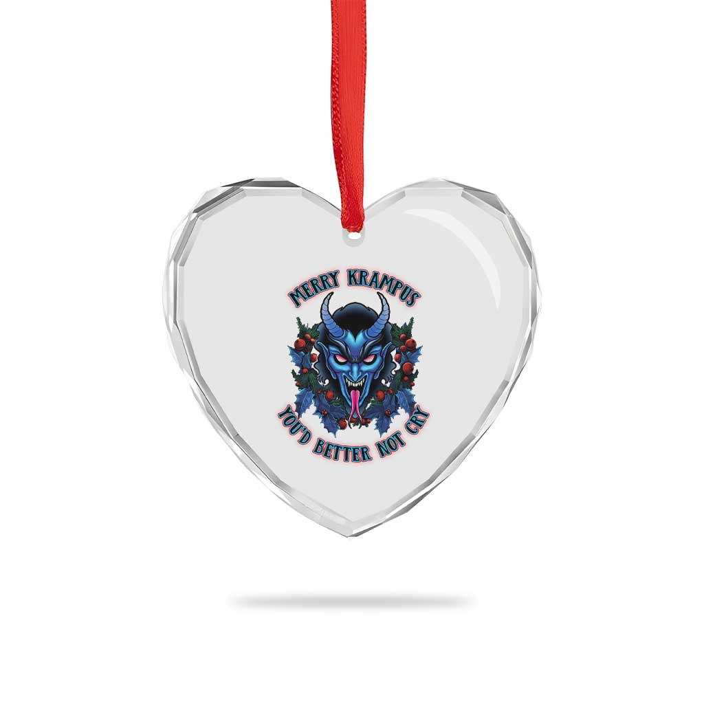 Merry Krampus Heart Crystal Glass Ornament You'd Better Not Cry Horor Xmas TS09 Print Your Wear