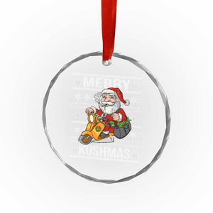 Merry Kushmas Crystal Glass Ornament Ugly Santa Smoking Cannabis Weed 420 Xmas TS09 Print Your Wear