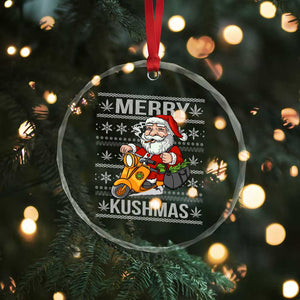 Merry Kushmas Crystal Glass Ornament Ugly Santa Smoking Cannabis Weed 420 Xmas TS09 Print Your Wear