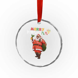 Merry Kwanzaa African American Xmas Santa Crystal Glass Ornament TS09 Print Your Wear