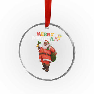 Merry Kwanzaa African American Xmas Santa Crystal Glass Ornament TS09 Print Your Wear