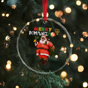 Merry Kwanzaa African American Xmas Santa Crystal Glass Ornament TS09 Print Your Wear