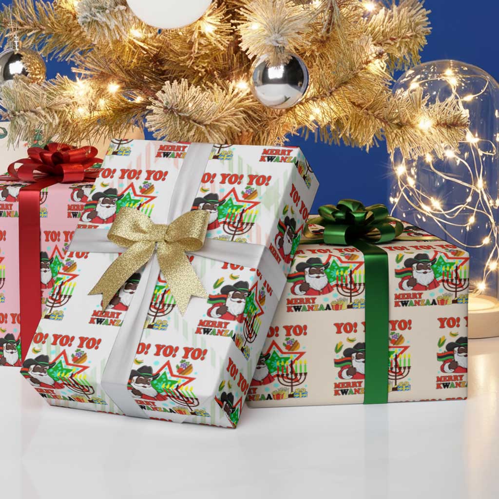 Merry Kwanzaa Black Santa Cowboy Wrapping Paper Roll African Heritage Celebration Gift - Print Your Wear