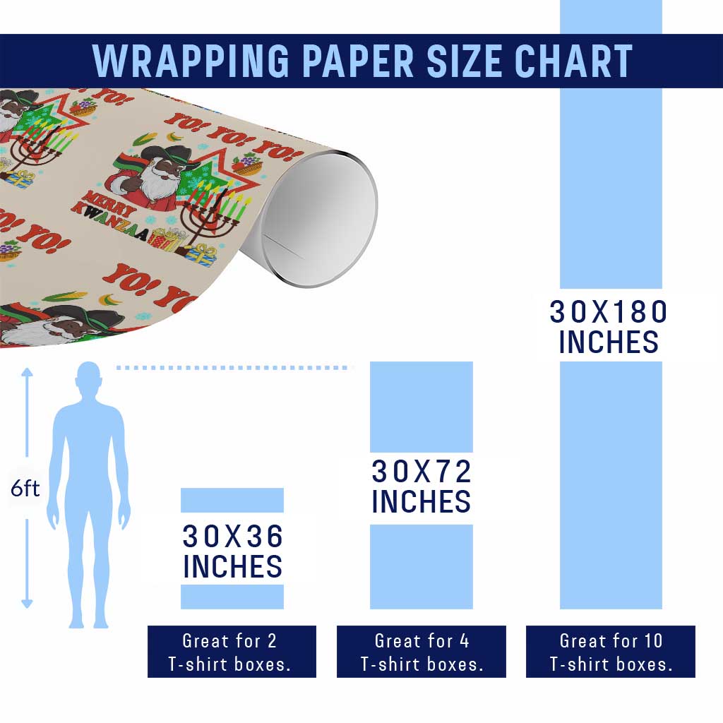 Merry Kwanzaa Black Santa Cowboy Wrapping Paper Roll African Heritage Celebration Gift TS12 Print Your Wear