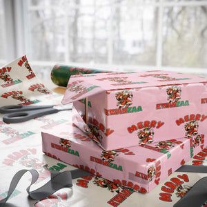 Merry Kwanzaa Cowboy Black Santa Wrapping Paper Roll African American Christmas Gift TS12 Light Pink Print Your Wear