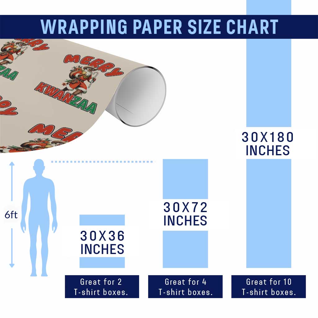 Merry Kwanzaa Cowboy Black Santa Wrapping Paper Roll African American Christmas Gift - Print Your Wear