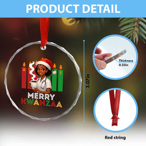 Merry Kwanzaa Crystal Glass Ornament Nurse African American Holiday Celebration Gift TS12 Print Your Wear