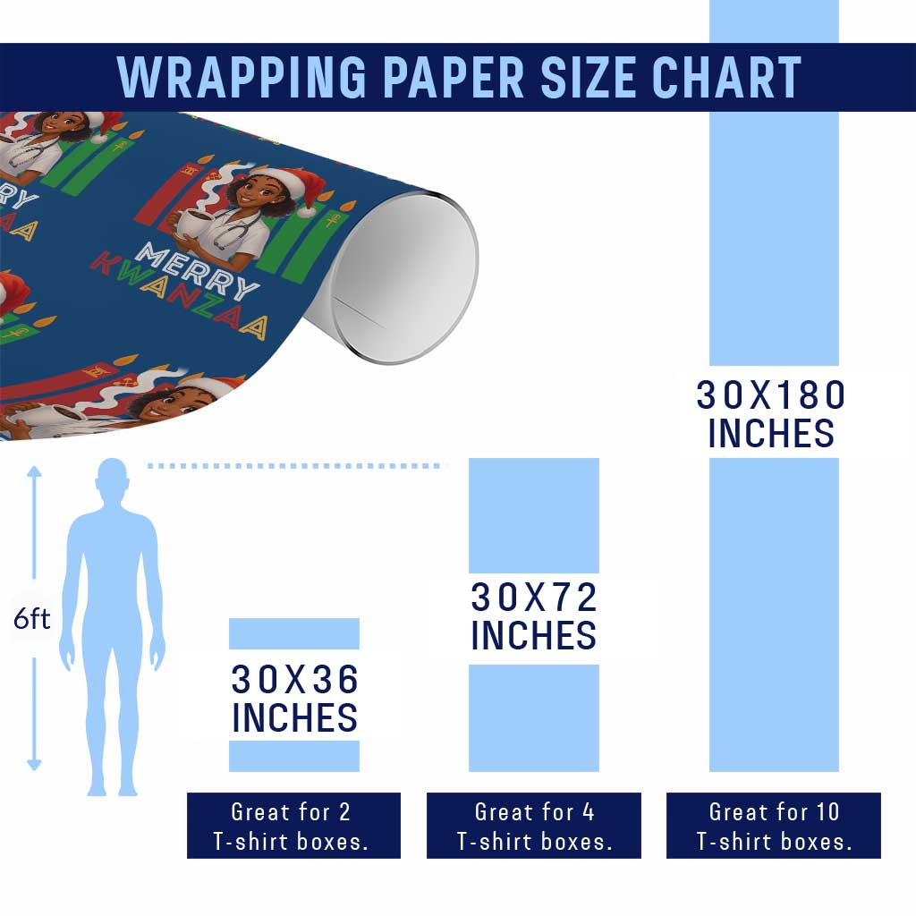 Merry Kwanzaa Wrapping Paper Roll Nurse African American Holiday Celebration Gift TS12 Print Your Wear