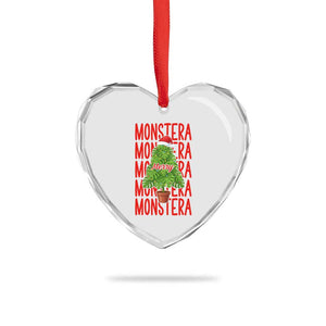 Merry Monstera Heart Crystal Glass Ornament Plant Lover Christmas Gift TS12 Print Your Wear