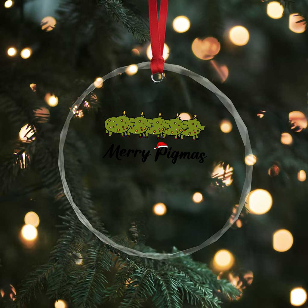 Merry Pigmas Crystal Glass Ornament Holiday Gift For Pig Lovers TS12 Print Your Wear