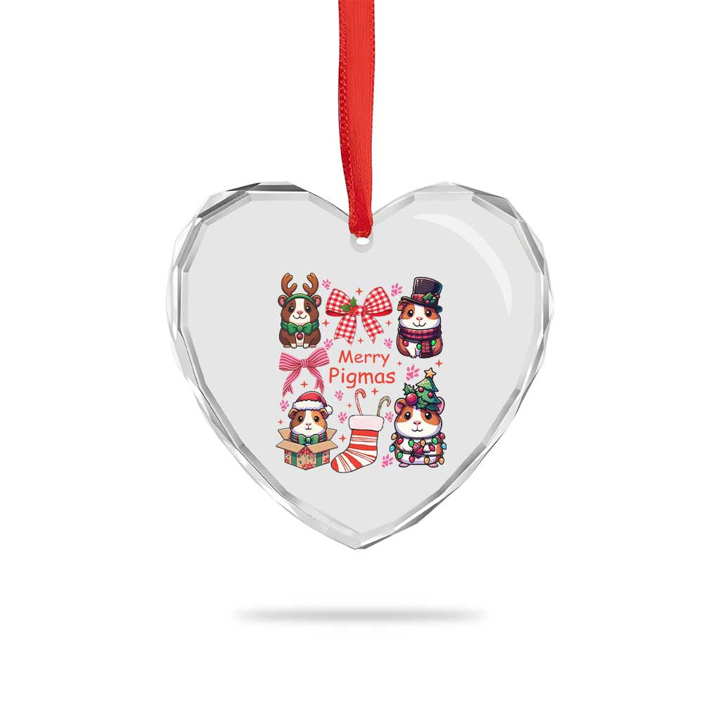 Merry Pigmas Heart Crystal Glass Ornament Funny Guinea Pig Cavy Lover Holiday Gift TS12 Print Your Wear