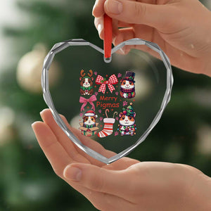 Merry Pigmas Heart Crystal Glass Ornament Funny Guinea Pig Cavy Lover Holiday Gift TS12 Print Your Wear