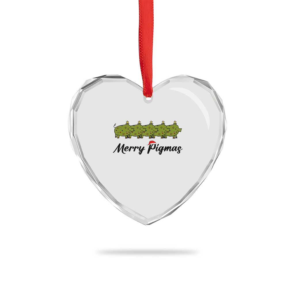 Merry Pigmas Heart Crystal Glass Ornament Holiday Gift For Pig Lovers TS12 Print Your Wear
