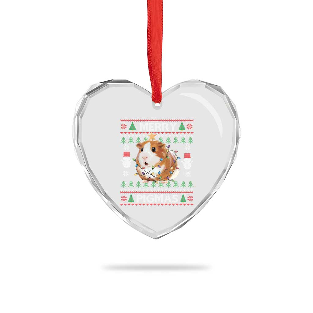 Merry Pigmas Ugly Christmas Heart Crystal Glass Ornament Guinea Pig Lover TS12 Print Your Wear