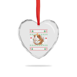 Merry Pigmas Ugly Christmas Heart Crystal Glass Ornament Guinea Pig Lover TS12 Print Your Wear