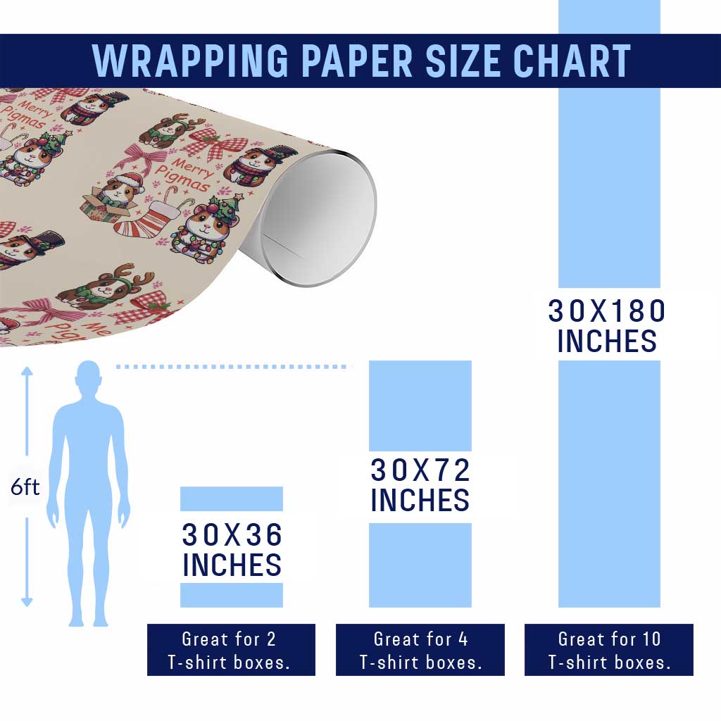 Merry Pigmas Wrapping Paper Roll Funny Guinea Pig Cavy Lover Holiday Gift TS12 Print Your Wear