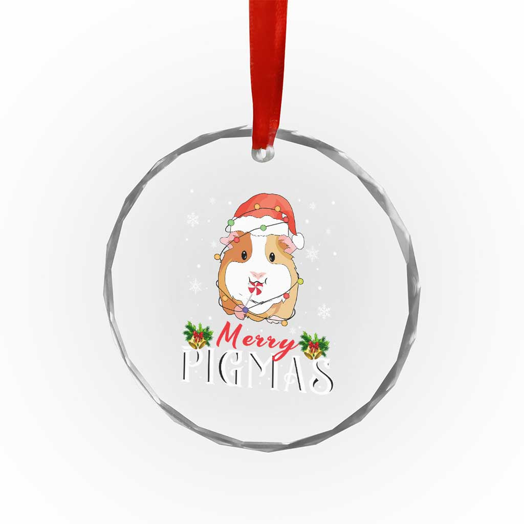 Merry Pigmas Xmas Cute Guinea Pig Crystal Glass Ornament TS09 Print Your Wear