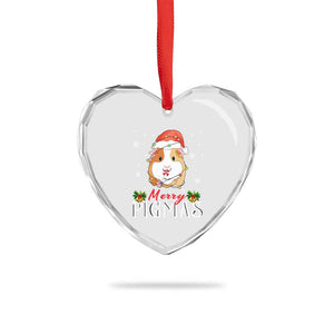 Merry Pigmas Xmas Cute Guinea Pig Heart Crystal Glass Ornament TS09 Print Your Wear
