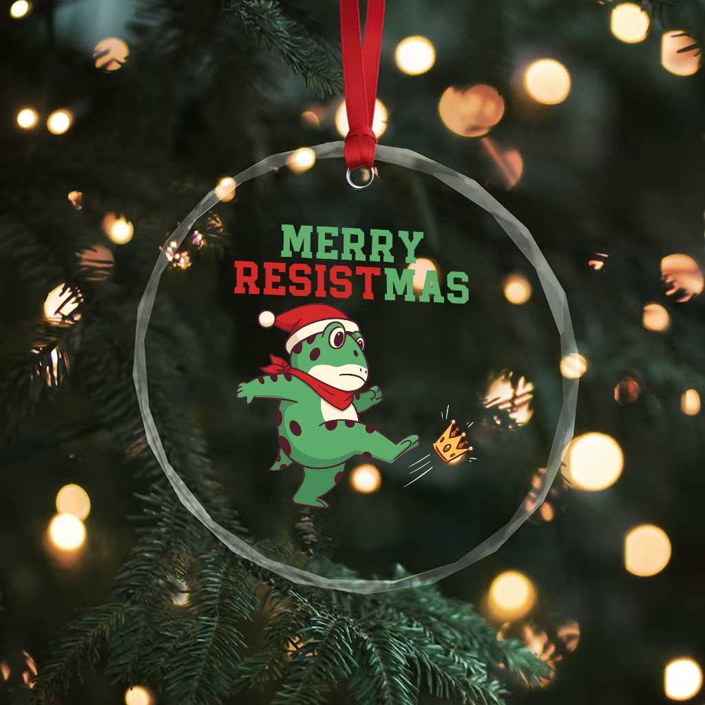 Merry Resistmas Frog Christmas Crystal Glass Ornament TS14 Print Your Wear