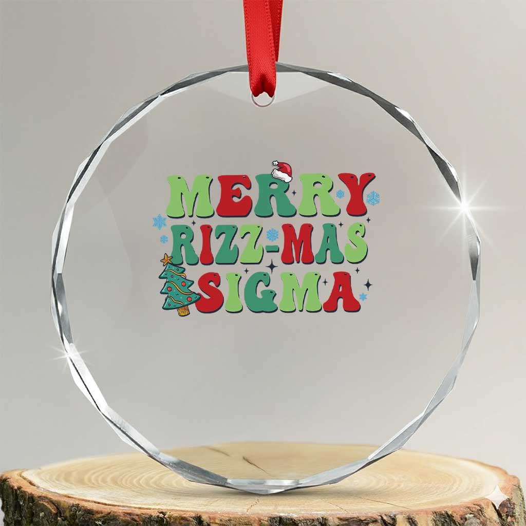 Merry Rizz Mas Sigmas Crystal Glass Ornament TS09 Transparent Glass 3'' Circle Print Your Wear