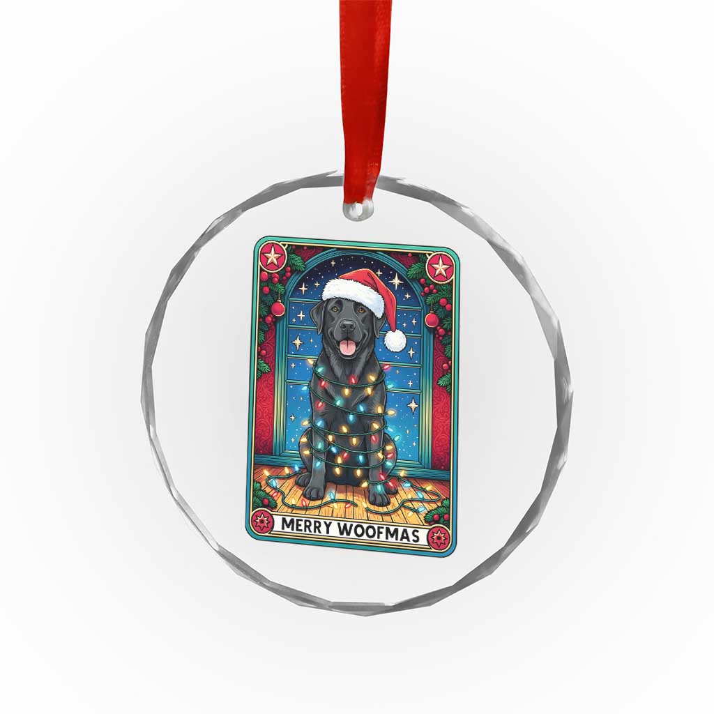 Merry Woofmas Crystal Glass Ornament Funny Tarot Card Labrador Retriever Christmas Gift TS12 Print Your Wear