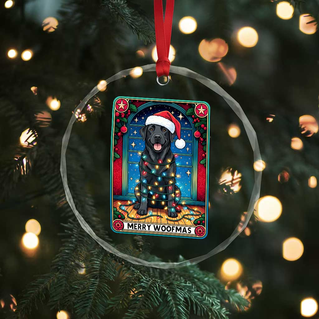 Merry Woofmas Crystal Glass Ornament Funny Tarot Card Labrador Retriever Christmas Gift TS12 Print Your Wear