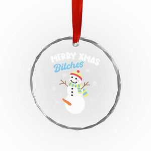 Merry Xmas Bitches Crystal Glass Ornament Naughty Dirty Carrot Snowman TS09 Print Your Wear