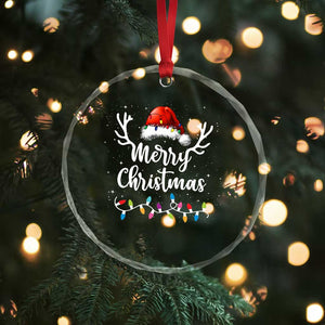 Merry Xmas Crystal Glass Ornament Lights Red Santa Hat Xmas Family Matching TS10 Print Your Wear
