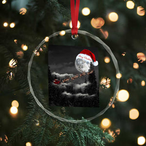 Merry Xmas Crystal Glass Ornament Santa To The Moon TS10 Print Your Wear