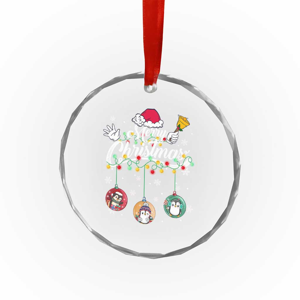 Merry Xmas Cute Penguin Crystal Glass Ornament TS09 Print Your Wear