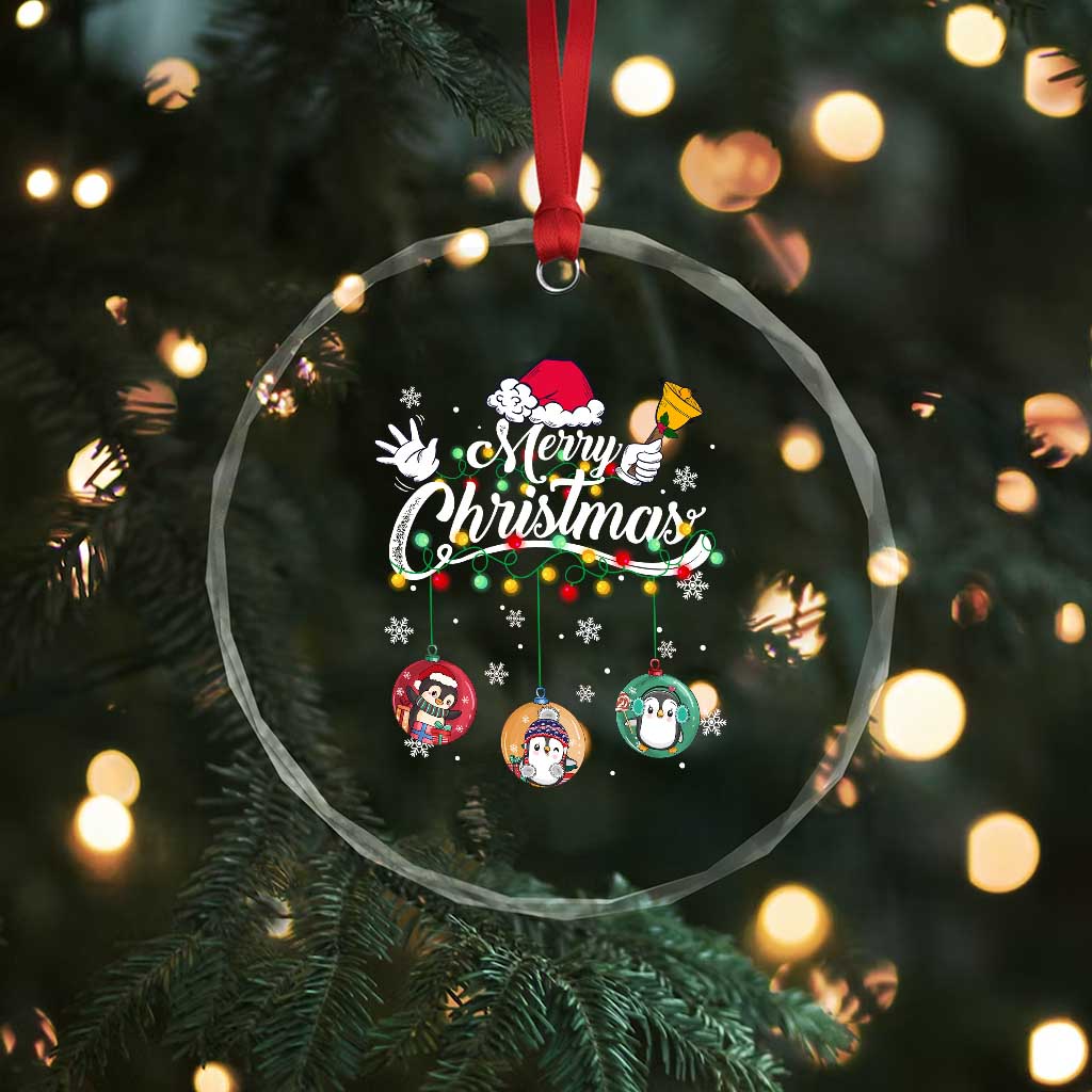 Merry Xmas Cute Penguin Crystal Glass Ornament TS09 Print Your Wear