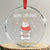Merry Xmas Cute Polar Bear Crystal Glass Ornament TS09 Transparent Glass 3'' Circle Print Your Wear