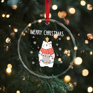 Merry Xmas Cute Polar Bear Crystal Glass Ornament TS09 Print Your Wear