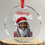 Merry Xmas Dreadlocks Black Santa Crystal Glass Ornament TS11 Transparent Glass 3'' Circle Print Your Wear